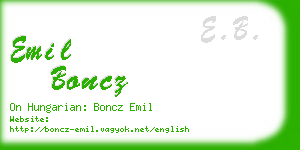 emil boncz business card